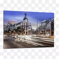 Gran Vía，马德里壁画副总裁广场espa a设计图像摄影-玻璃显示器