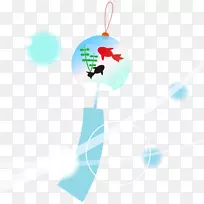 夏日的风铃是金鱼的图案。