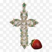 教皇十字梵蒂冈教皇宝石色十字吊坠
