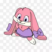 巴斯特兔子勇敢的鸭子宝宝兔子卡通插图-宝宝兔子