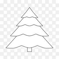 圣诞树云杉点状角常绿树枝轮廓