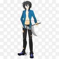 服装卡通插图人类制服-焦虑少年