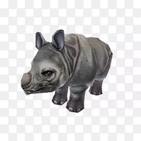 犀牛雕像陆生动物鼻子-动物园大亨2动物下载