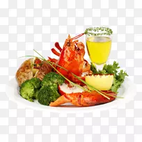 龙虾、热虾或啤酒小龙虾作为食物，多刺龙虾-龙虾