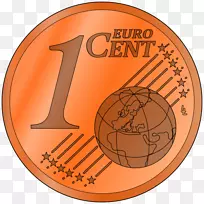 硬币剪贴画1美分欧元硬币