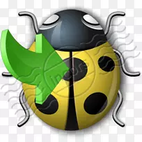 剪贴画软件bug bugmenot计算机软件图标-单击bug黄色