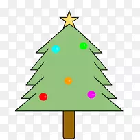 圣诞树云杉剪贴画冷杉圣诞装饰品-圣诞树