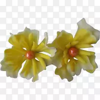 黄耳环花1960年代塑料花