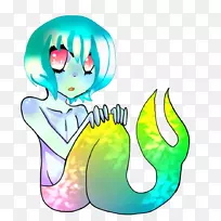 插画艺术插画美人鱼脊椎动物-诺里海草
