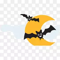蝙蝠剪贴画万圣节插画-蝙蝠