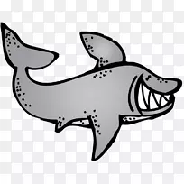 大白鲨剪贴画露天插画-鲨鱼