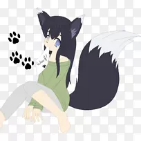 猫夹艺术犬科插图狗-猫