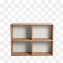 书架书柜产品设计矩形自助餐和餐具柜-平铺