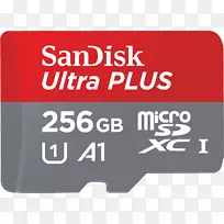 闪存卡三星256 gb 95 mb/s microsdxc evo选择存储卡sandisk安全数字移动存储器