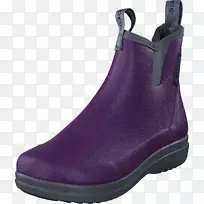 女鞋靴紫色步行曲棍球橡胶鞋