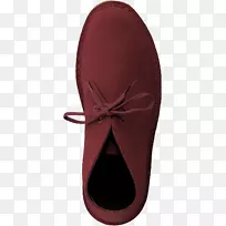 绒面产品设计红褐色鞋-脚踝靴，女用克拉克鞋