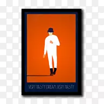 电影海报插画或平面设计师经典电影-发条橙色字体
