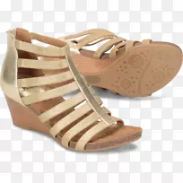 Sofft Carita皮革楔形凉鞋-RueLala为她的鞋，卡丽塔皮革楔形凉鞋-RueLaLa为她的鞋类-软舒适的平鞋