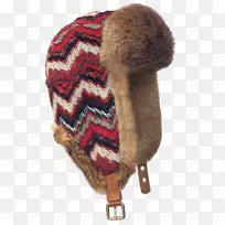 米妮针织帽毛皮-詹妮弗安妮斯顿红地毯