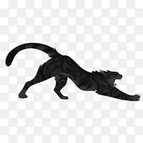 猫变成野武士，黑色条纹蓝星-战士猫画铅笔