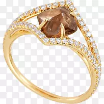 彩色黄金照片钻石首饰巧克力钻石戒指