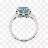 蓝宝石产品设计主体珠宝.海蓝宝钻石戒指