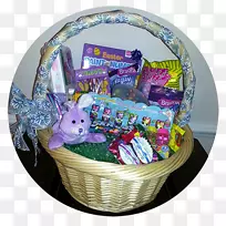 复活节兔子食物礼品篮-奖品篮