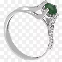 戒指祖母绿银产品设计白金戒指设置没有石头