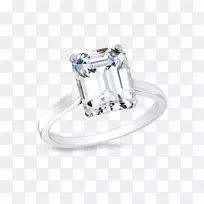 戒指产品设计银白金14k白金12克拉钻石戒指