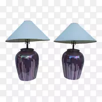 产品设计紫色台灯修复.紫色陶瓷灯具