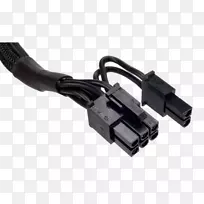 .class=‘class 2’>4型套管黑色PCI-e电缆，带尾连接器和.电缆.膝上型电脑电源线连接器