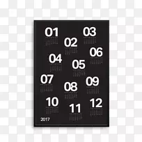 产品设计品牌字体-时间表网格黑色