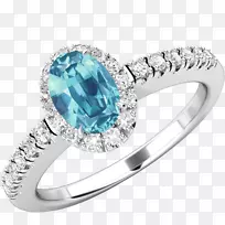 结婚戒指海蓝宝钻石诞生石-三月宝石