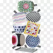 产品设计波尔卡点塑料线拼贴你好三月