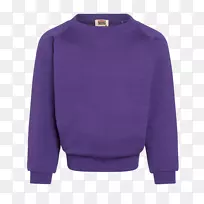 t恤帽衫套衫袖船员颈紫色保龄球衫