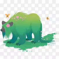 熊精神自然动物插图-自然精神