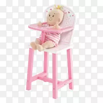洋娃娃高椅和助推器座椅玩具婴儿娃娃盒开口
