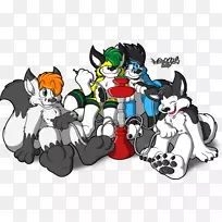 猫科动物艺术插画艺术家-笑气狗