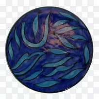 海豚钴蓝陶瓷杯垫