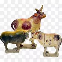 牛雕像-动物陶器