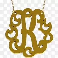 魅力和吊坠，项链，符号，字母.字母k珠宝
