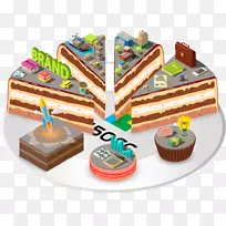 生日蛋糕电脑编程语言巧克力蛋糕程序员-大饼盘