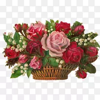 花园玫瑰花束设计png图片.维多利亚花篮