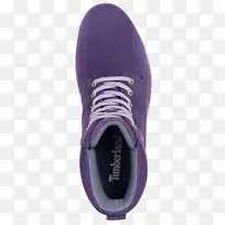 绒面紫色鞋类产品步行靴紫色