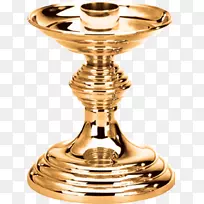 圣坛烛台黄铜圣杯螺旋蜂蜡蜡烛