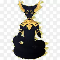 猫黑毛尾卡通传奇生物-阿尔法飞行90