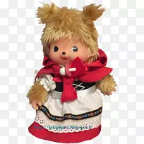 娃娃ベビチッチ填充动物&可爱的玩具蒙奇基小雕像-小红帽童话故事