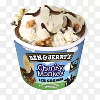冰淇淋巧克力布朗尼本和杰瑞的厚实的猴子花生酱金发女郎