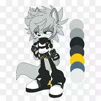 马插图卡通鞋猫对狼