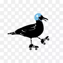 鸭鹅夹艺术动物轮廓-正确的蹲形